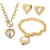 Fashion Heart Shape Stainless Steel Plating Inlay Glass Bracelets Earrings Necklace