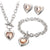 Fashion Heart Shape Stainless Steel Plating Inlay Glass Bracelets Earrings Necklace