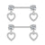 Fashion Heart Shape Stainless Steel Plating Zircon Adhesive Nail 1 Pair