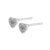 Fashion Heart Shape Sterling Silver Plating Rhinestones Ear Studs 1 Pair