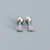 Fashion Heart Shape Sterling Silver Rhinestones Ear Studs 1 Pair