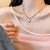 Fashion Heart Shape Titanium Steel Beaded Zircon Layered Necklaces 1 Piece