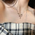 Fashion Heart Shape Titanium Steel Beaded Zircon Layered Necklaces 1 Piece