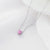 Fashion Heart Shape Titanium Steel Inlay Zircon Necklace