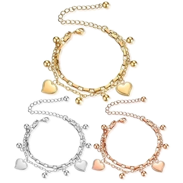 Fashion Heart Shape Titanium Steel Plating Bracelets