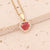 Fashion Heart Shaped Zircon Inlaid Copper Necklace Earring Jewelry Set