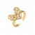 Fashion Heart-shaped Copper Inlaid Zircon Ring Wholesale