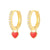 Fashion Heart-shaped Earrings Ear Buckle Drop Oil Copper Earrings