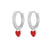 Fashion Heart-shaped Earrings Ear Buckle Drop Oil Copper Earrings