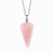 Fashion Hexagonal Cone Natural Crystal Stone Polishing Pendant Necklace 1 Piece