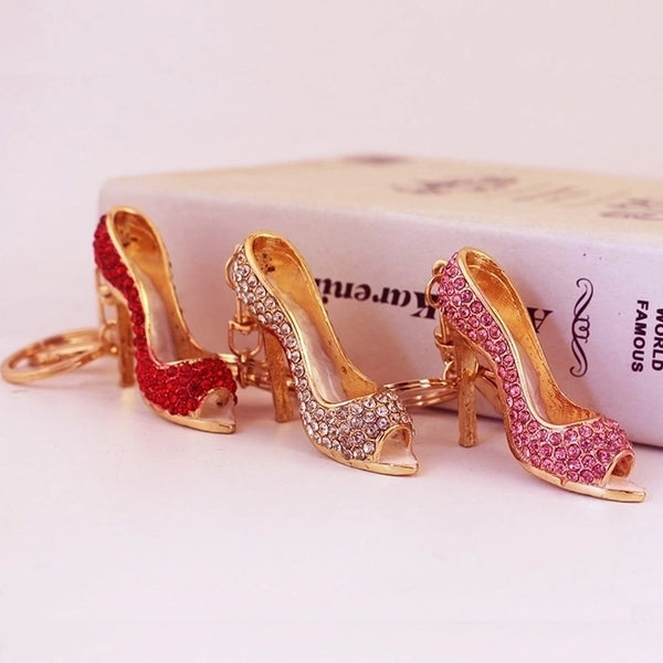 Fashion High Heel Zinc Alloy Plating Inlay Rhinestones Women's Bag Pendant Keychain