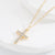 Fashion Human Cross Heart Shape Copper Pendant Necklace Gold Plated Hollow Out Zircon Copper Necklaces