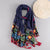 Fashion Lace Embroidery Fringed Scarf