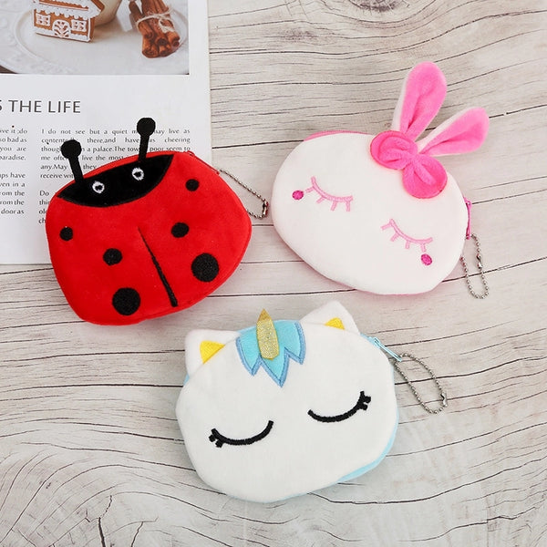 Fashion Ladybug Rabbit  Animal Plush Cartoon Purse