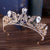 Fashion Leaf Alloy Inlay Rhinestones Crown 1 Piece