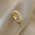 Fashion Leaf Flower Bow Knot Copper Plating Inlay Pearl Zircon Open Ring 1 Piece