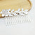 Fashion Leaf Flower Metal Plating Inlay Artificial Gemstones Hair Combs 1 Piece