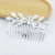 Fashion Leaf Flower Metal Plating Inlay Artificial Gemstones Hair Combs 1 Piece