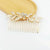 Fashion Leaf Flower Metal Plating Inlay Artificial Gemstones Hair Combs 1 Piece