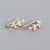 Fashion Leaf Plating Gem Earrings Ear Studs