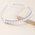 Fashion Leaf Square Metal Inlay Rhinestones Pearl Hair Band 1 Piece