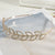 Fashion Leaf Square Metal Inlay Rhinestones Pearl Hair Band 1 Piece