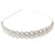 Fashion Leaf Square Metal Inlay Rhinestones Pearl Hair Band 1 Piece