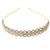 Fashion Leaf Square Metal Inlay Rhinestones Pearl Hair Band 1 Piece