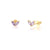 Fashion Leaf Sterling Silver Plating Inlay Artificial Diamond Ear Studs 1 Pair