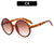 Fashion Leopard Ac Round Frame Patchwork Full Frame Women's Sunglasses