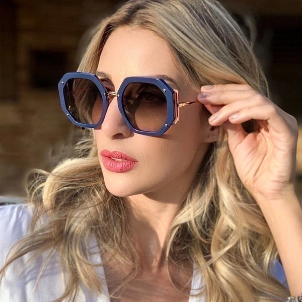 Fashion Leopard Ac Square Full Frame Women's Sunglasses