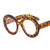 Fashion Leopard Glass Round Frame Patchwork Optical Glasses