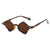 Fashion Leopard Pc Polygon Patchwork Full Frame Women's Sunglasses