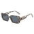 Fashion Leopard Pc Square Patchwork Full Frame Women's Sunglasses