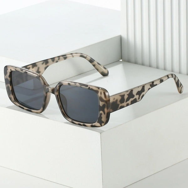 Fashion Leopard Pc Square Patchwork Full Frame Women's Sunglasses