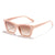 Fashion Leopard Pc Uv400 Resin Cat Eye Patchwork Full Frame Women's Sunglasses