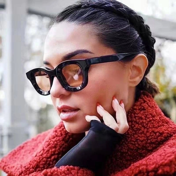 Fashion Leopard Tac Square Patchwork Full Frame Women's Sunglasses