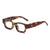 Fashion Leopard Tac Square Patchwork Full Frame Women's Sunglasses