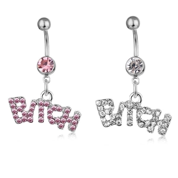 Fashion Letter Alloy Diamond Belly Ring