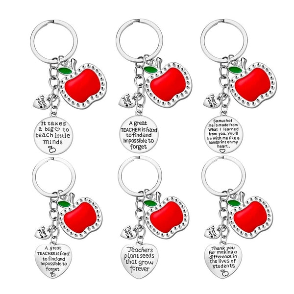 Fashion Letter Apple Metal Teachers' Day Unisex Bag Pendant Memorial Keychains