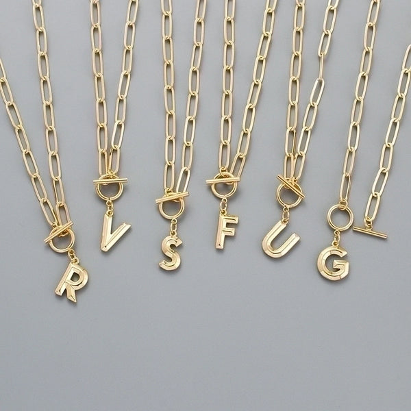 Fashion Letter Copper Gold Plated Necklace 1 Piece