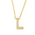 Fashion Letter Copper Gold Plated Zircon Necklace