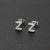 Fashion Letter Copper Inlay Zircon Ear Studs 1 Pair