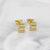 Fashion Letter Copper Inlay Zircon Ear Studs 1 Pair