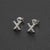 Fashion Letter Copper Inlay Zircon Ear Studs 1 Pair