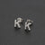 Fashion Letter Copper Inlay Zircon Ear Studs 1 Pair