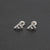 Fashion Letter Copper Inlay Zircon Ear Studs 1 Pair