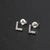 Fashion Letter Copper Inlay Zircon Ear Studs 1 Pair