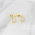 Fashion Letter Copper Inlay Zircon Ear Studs 1 Pair