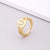 Fashion Letter Copper Inlay Zircon Rings 1 Piece